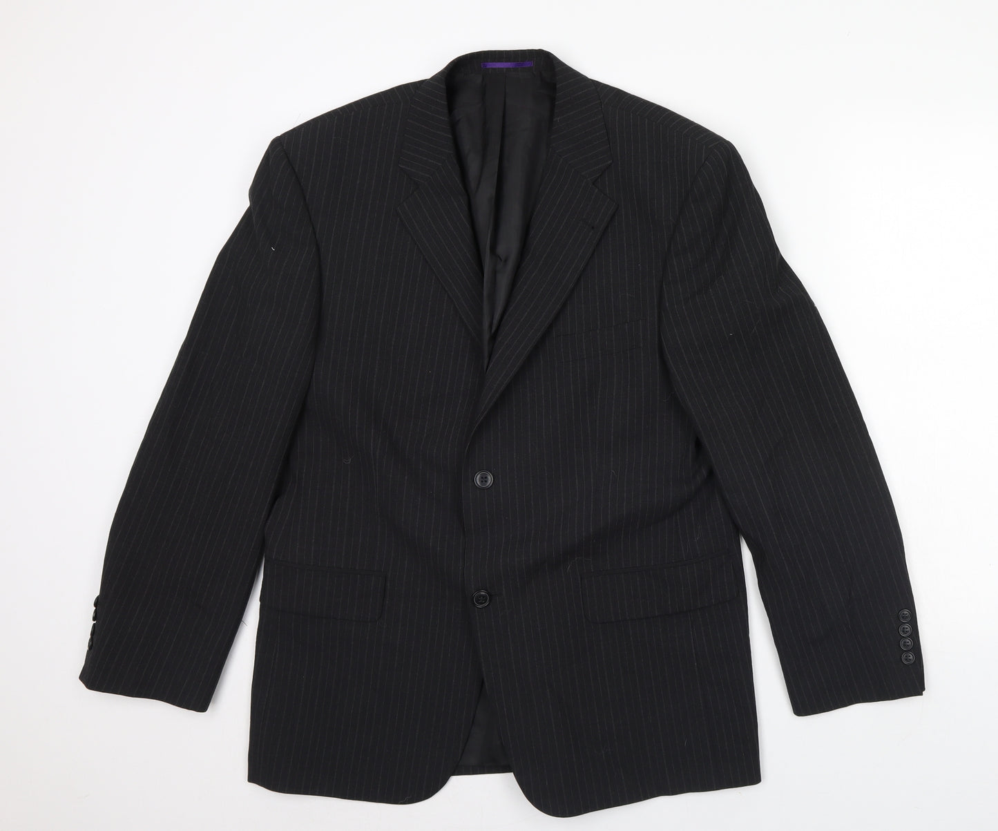 Taylor & Wright Mens Black Striped  Jacket Blazer Size 40  - Shoulder Pads