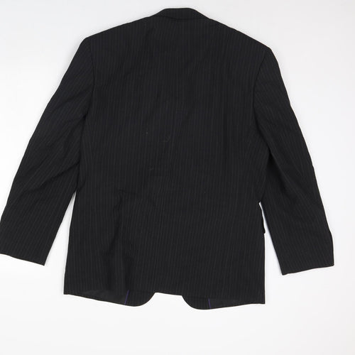 Taylor & Wright Mens Black Striped  Jacket Blazer Size 40  - Shoulder Pads
