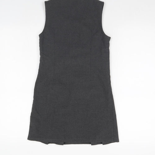 M&S Girls Grey   Pinafore/Dungaree Dress  Size 8 Years  - School