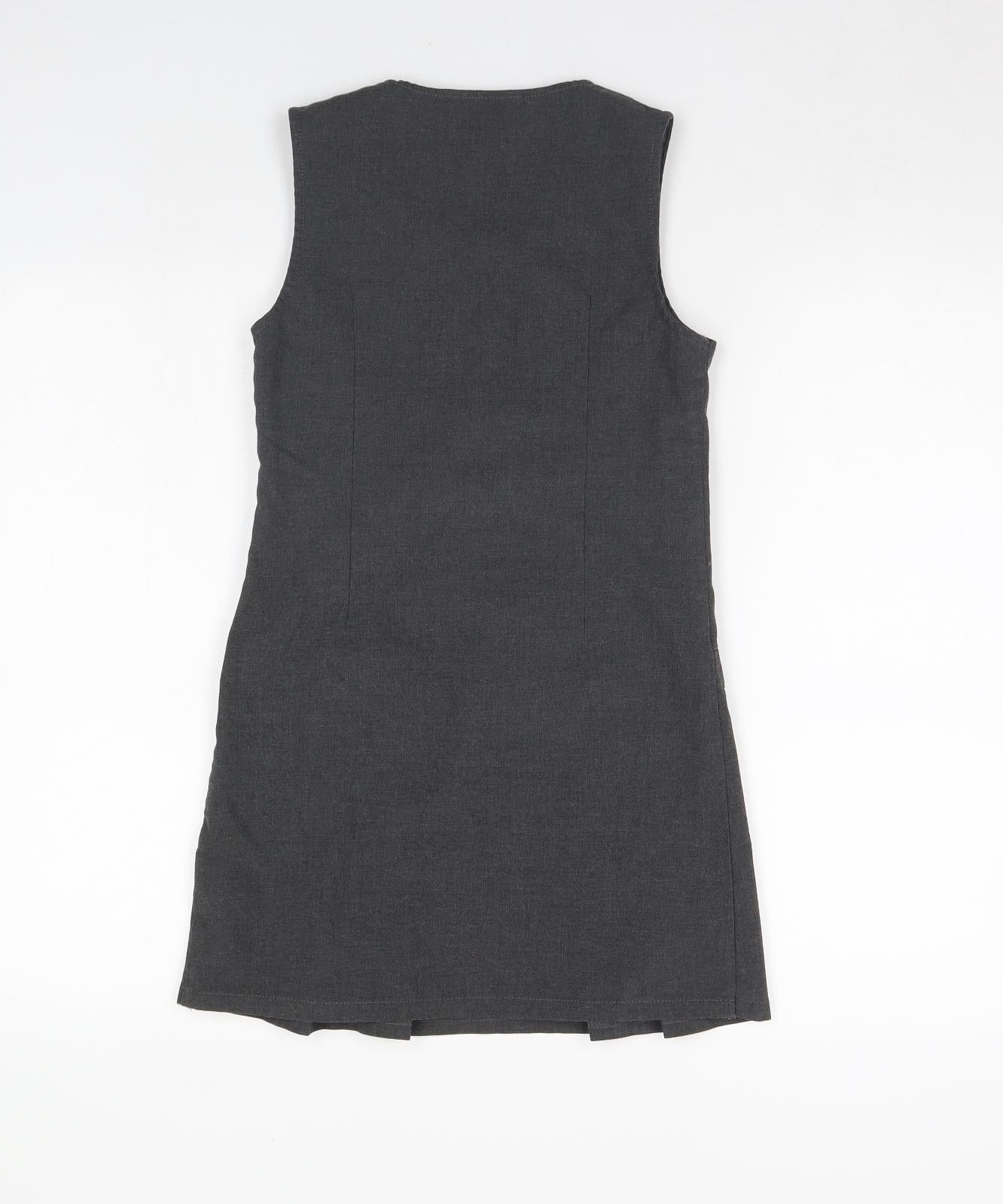 M&S Girls Grey   Pinafore/Dungaree Dress  Size 8 Years  - School