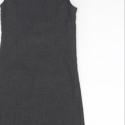 M&S Girls Grey   Pinafore/Dungaree Dress  Size 8 Years  - School