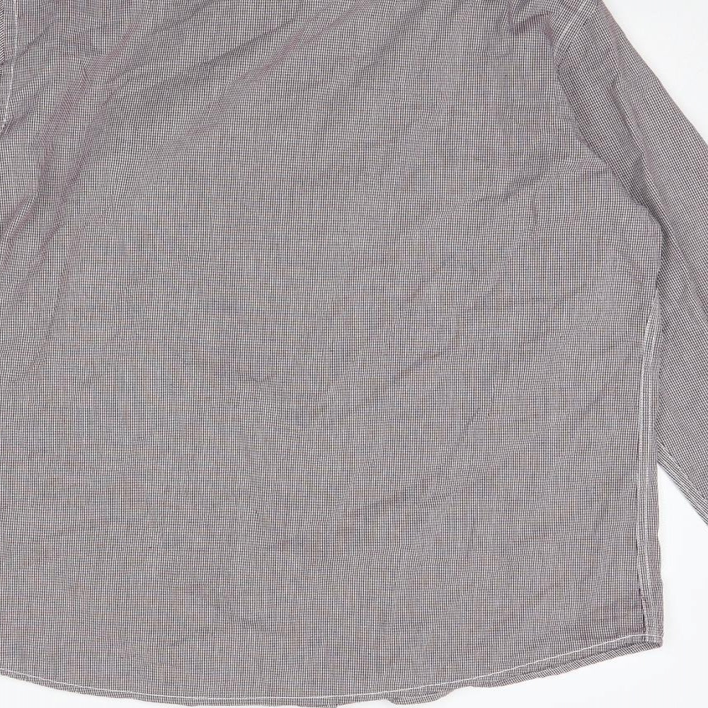 TU Mens Purple Check   Dress Shirt Size L