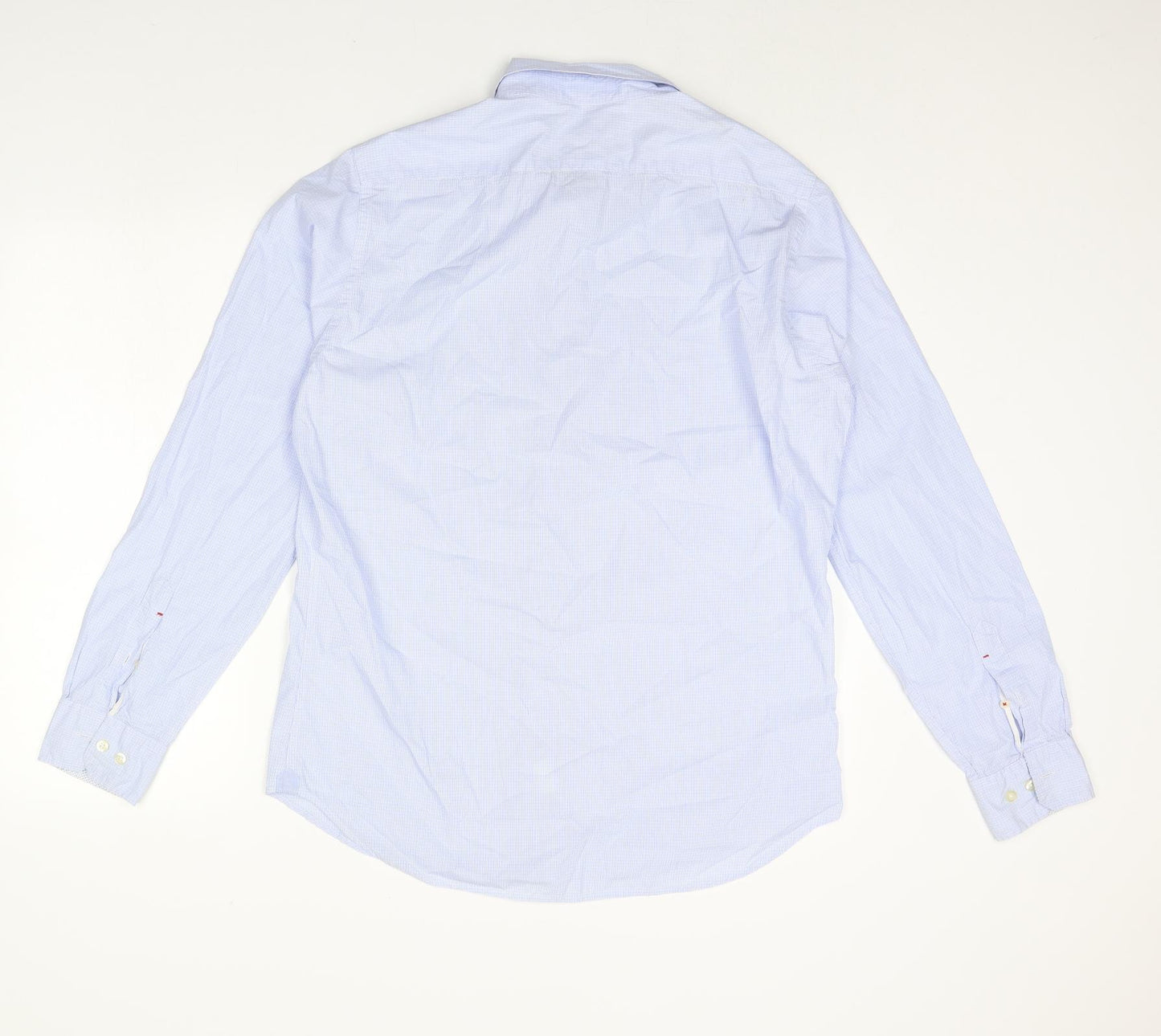 Hartford Mens Blue Check   Dress Shirt Size XL