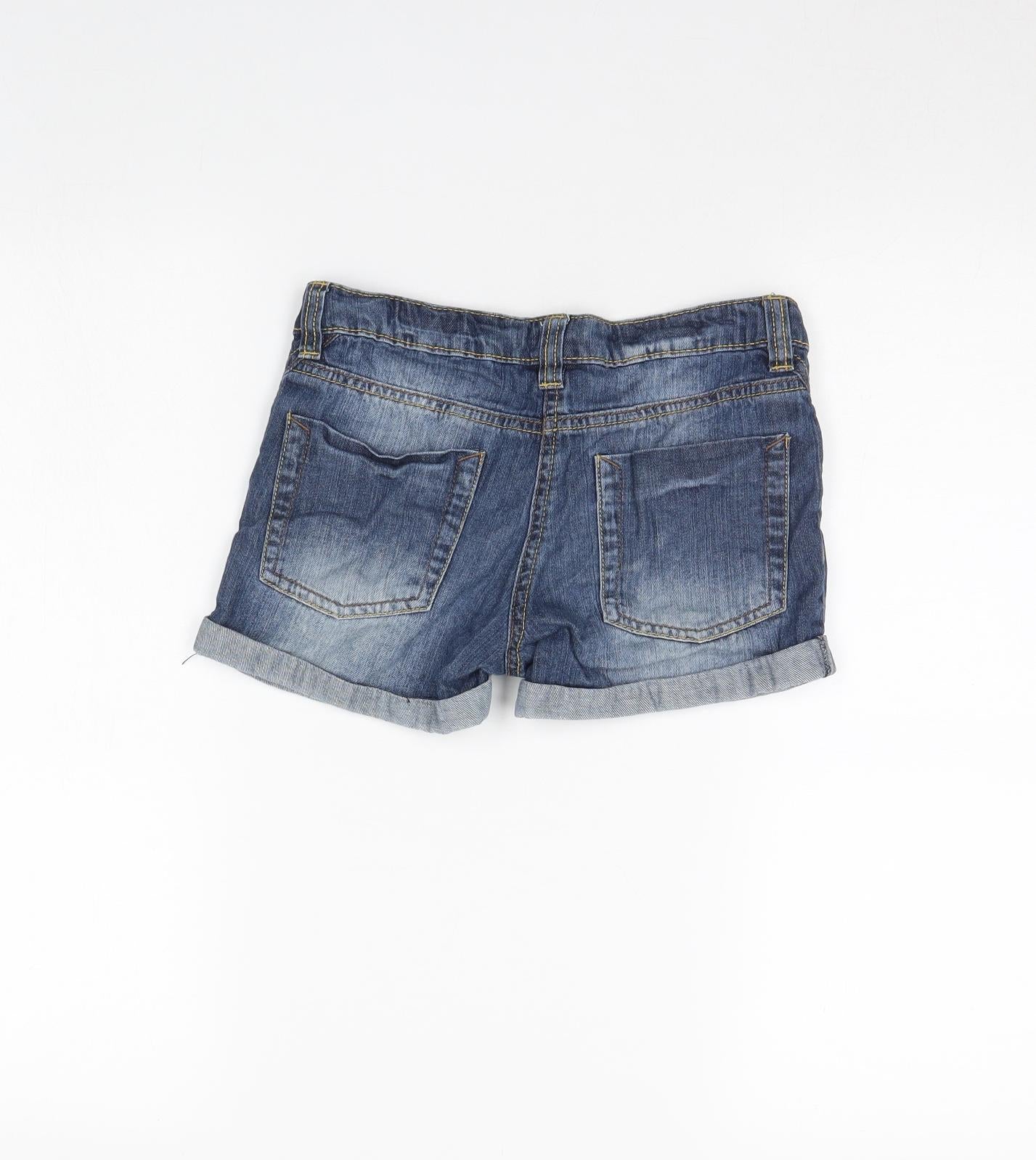 NEXT Girls Blue  Denim Cut-Off Shorts Size 8 Years