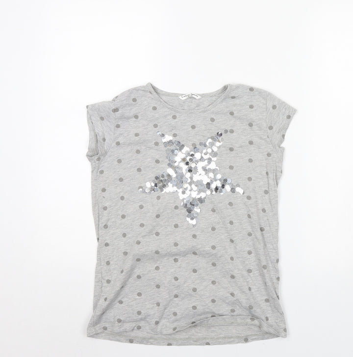 love me forever Girls Grey Polka Dot Basic T-Shirt Size 12 Years
