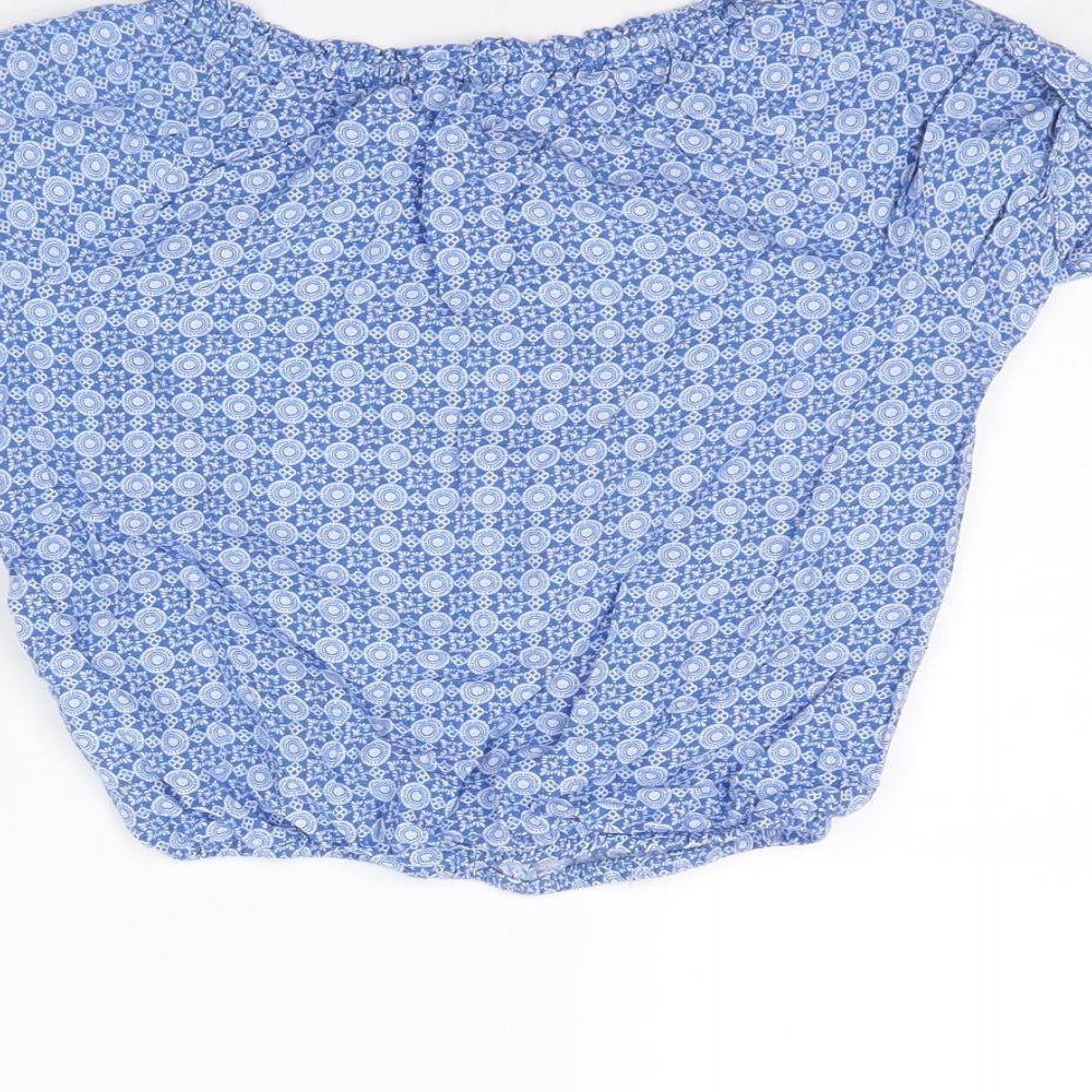 H&M Girls Blue Geometric  Cropped T-Shirt Size 10 Years