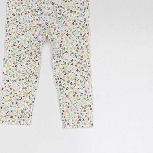 TU Girls White Spotted  Capri Leggings Size 9 Months  - Garden Print