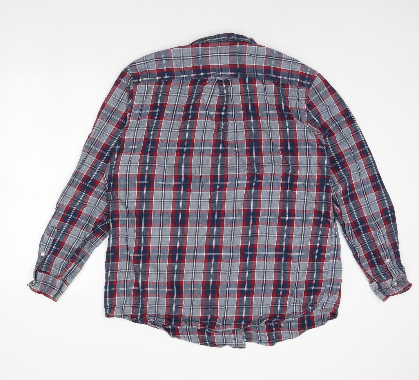 Maine Mens Blue Check   Dress Shirt Size XL