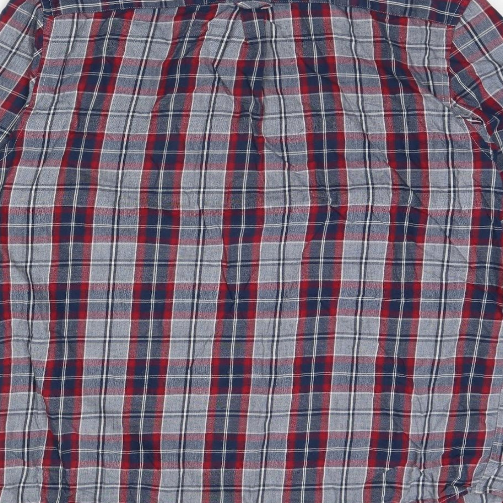 Maine Mens Blue Check   Dress Shirt Size XL