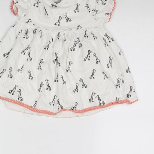 George Girls White Animal Print  Basic Blouse Size 2 Years  - Giraffe