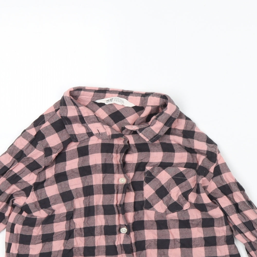 H&M Girls Pink Check  Basic Button-Up Size 10 Years