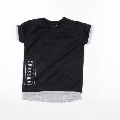 Primark Boys Black   Basic T-Shirt Size 5 Years