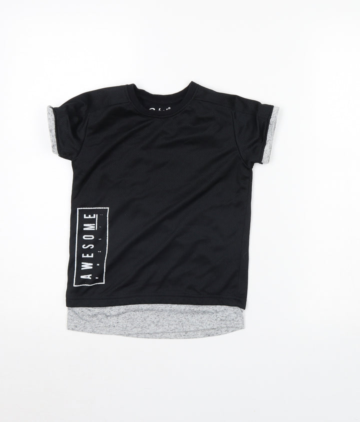 Primark Boys Black   Basic T-Shirt Size 5 Years