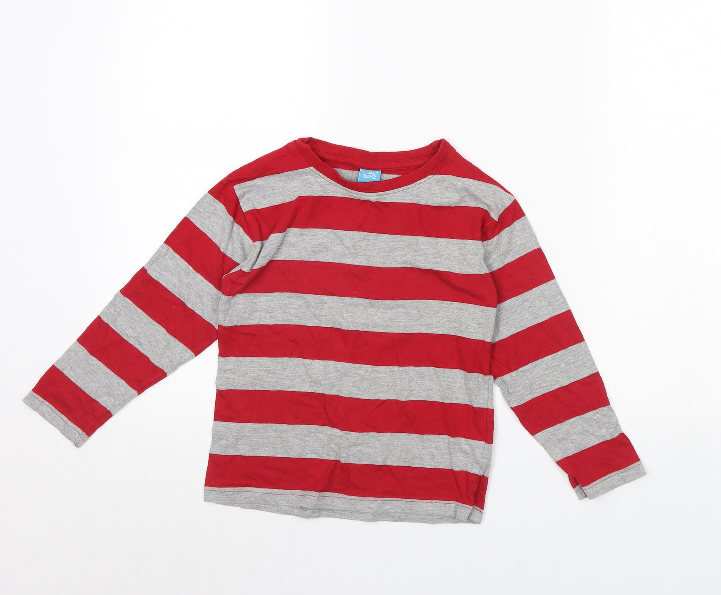 Urban boys Boys Grey Striped  Basic T-Shirt Size 5 Years