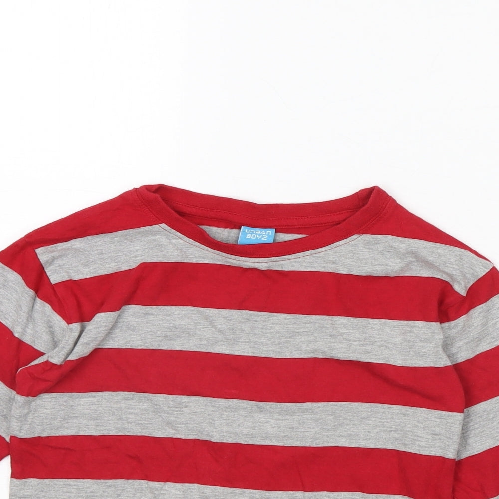 Urban boys Boys Grey Striped  Basic T-Shirt Size 5 Years