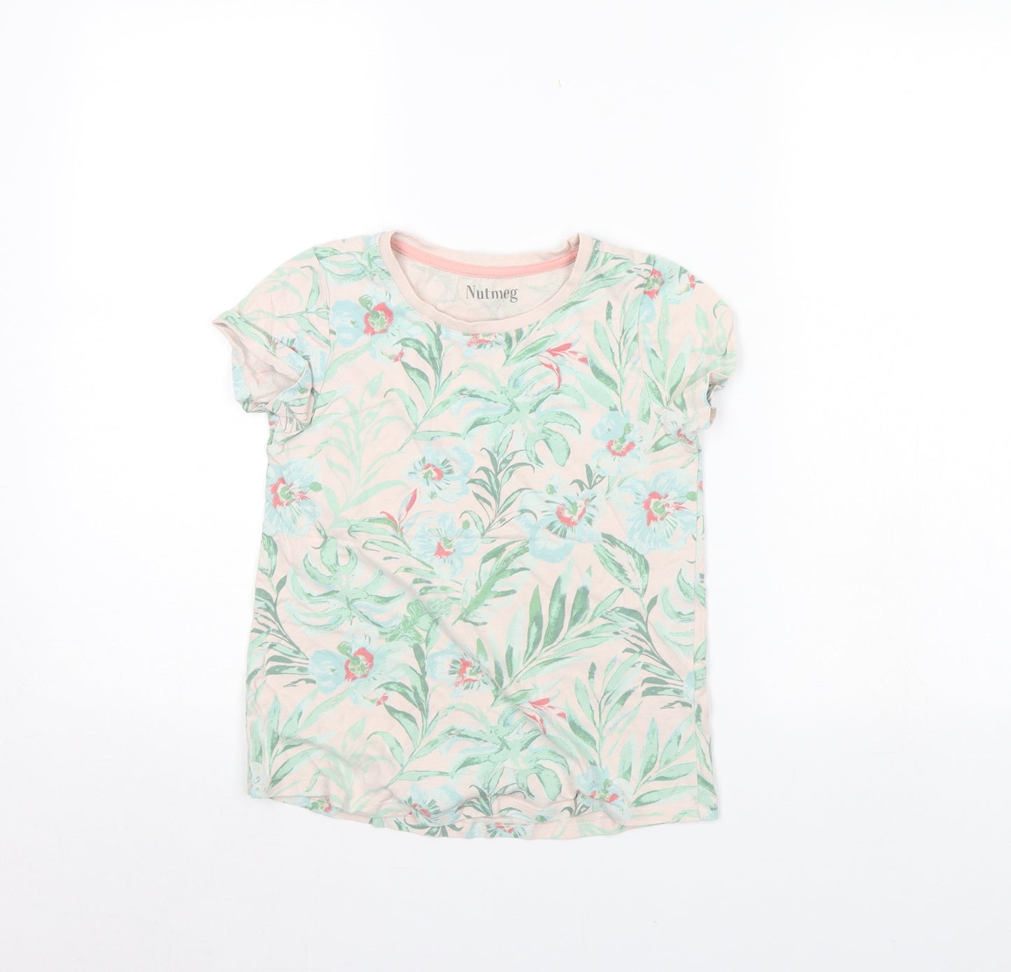Nutmeg Girls Pink Floral  Basic T-Shirt Size 9 Years
