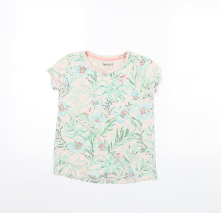 Nutmeg Girls Pink Floral  Basic T-Shirt Size 9 Years