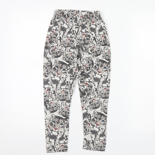 Bpc Girls Grey Animal Print  Capri Trousers Size 8 Years - CUB