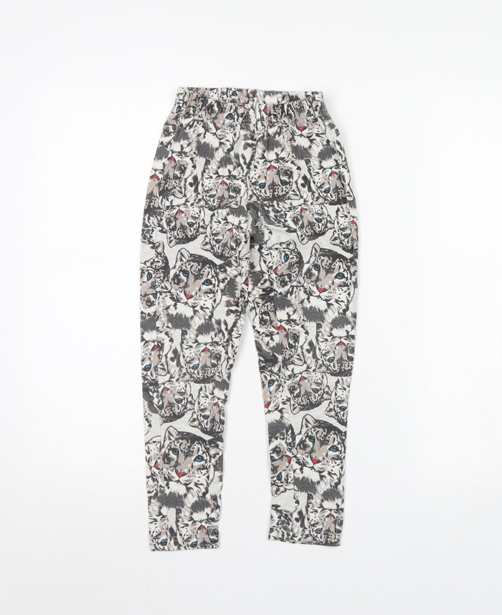 Bpc Girls Grey Animal Print  Capri Trousers Size 8 Years - CUB