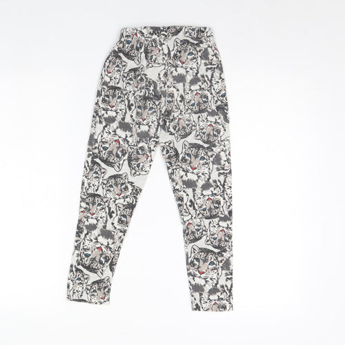 Bpc Girls Grey Animal Print  Capri Trousers Size 8 Years - CUB
