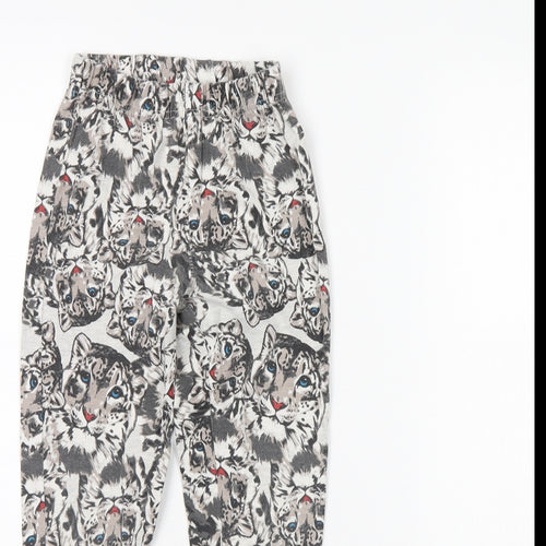 Bpc Girls Grey Animal Print  Capri Trousers Size 8 Years - CUB