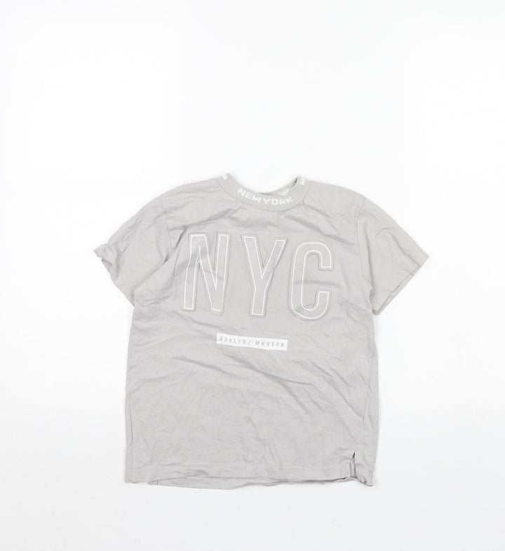 Primark Boys Grey Basic T-Shirt Size 7 Years - nyc