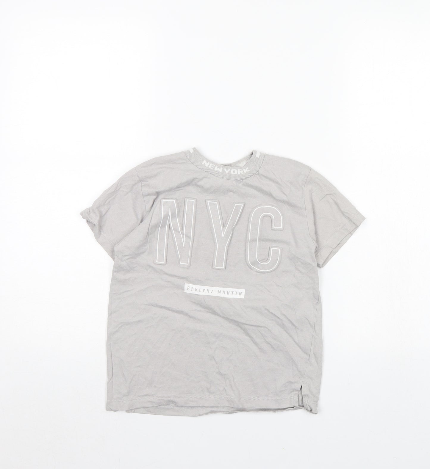 Primark Boys Grey   Basic T-Shirt Size 7 Years  - nyc