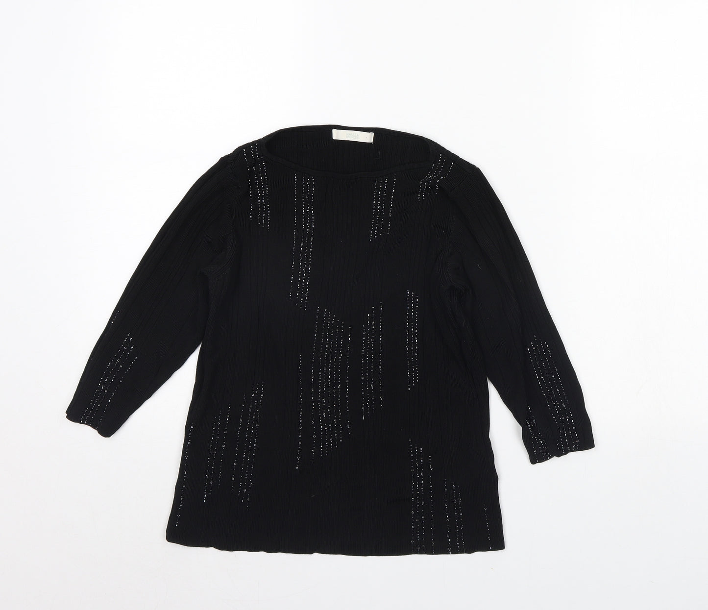 m&s Womens Black   Basic Blouse Size 14