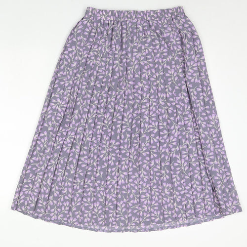 Sarah Hamilton Womens Purple Floral  Flare Skirt Size 12