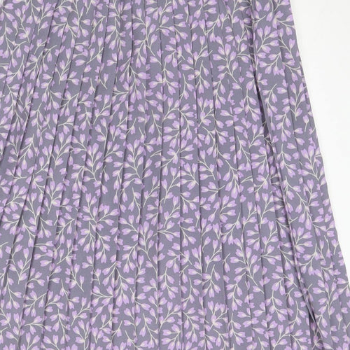 Sarah Hamilton Womens Purple Floral  Flare Skirt Size 12