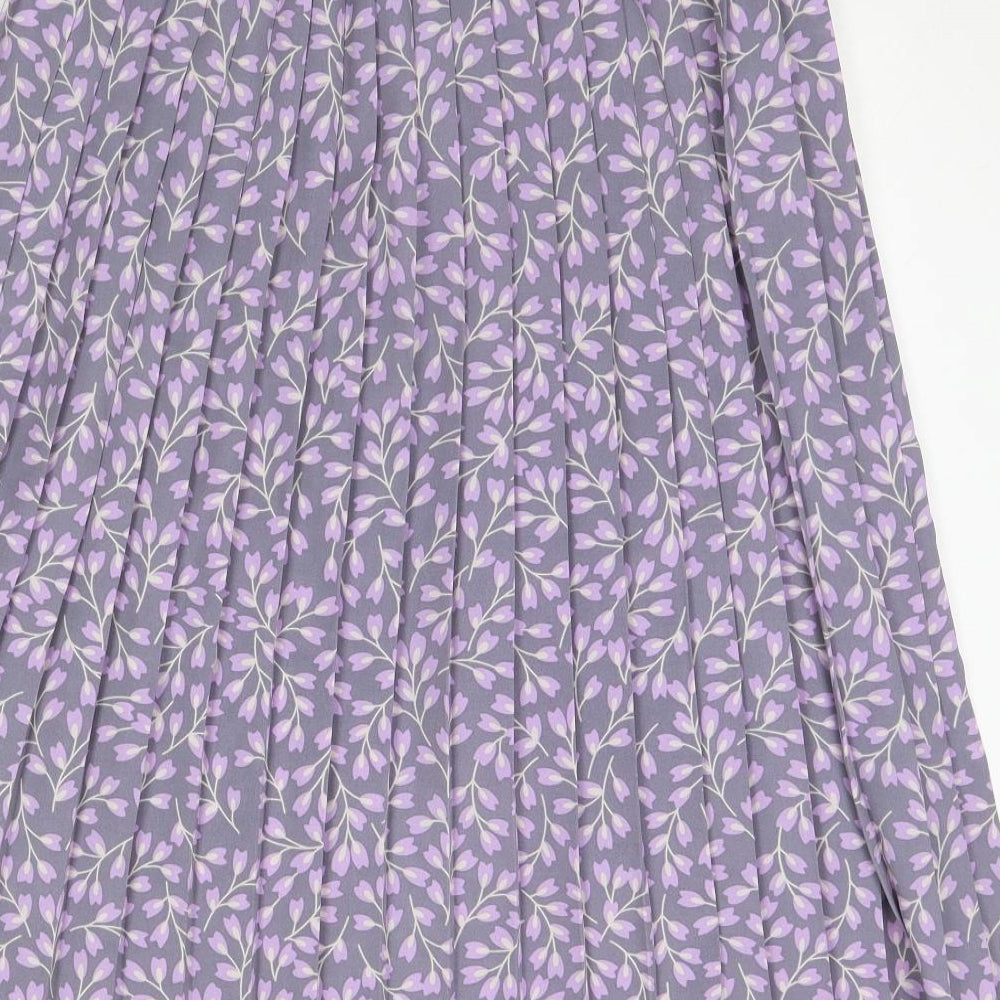Sarah Hamilton Womens Purple Floral  Flare Skirt Size 12