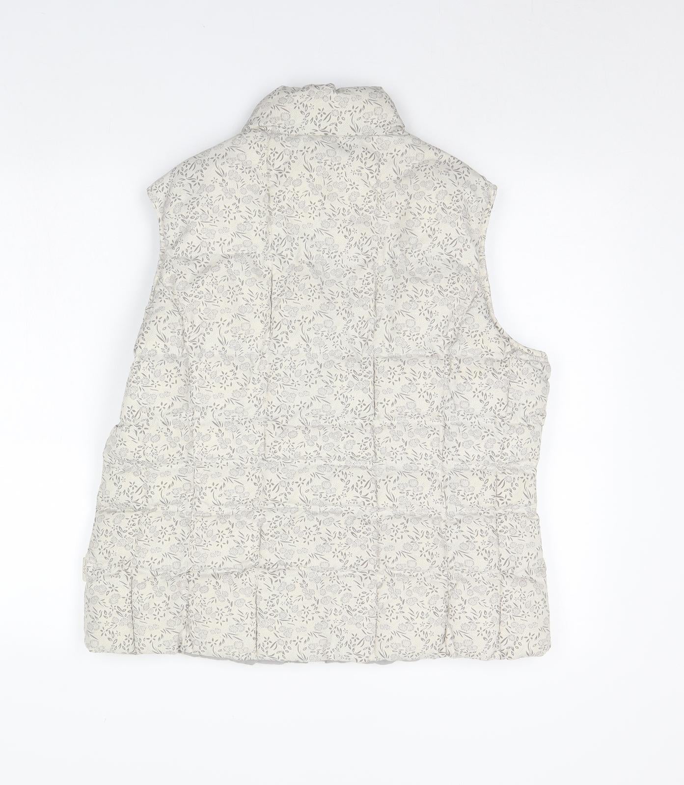 Per Una Womens Ivory Floral  Gilet Jacket Size L