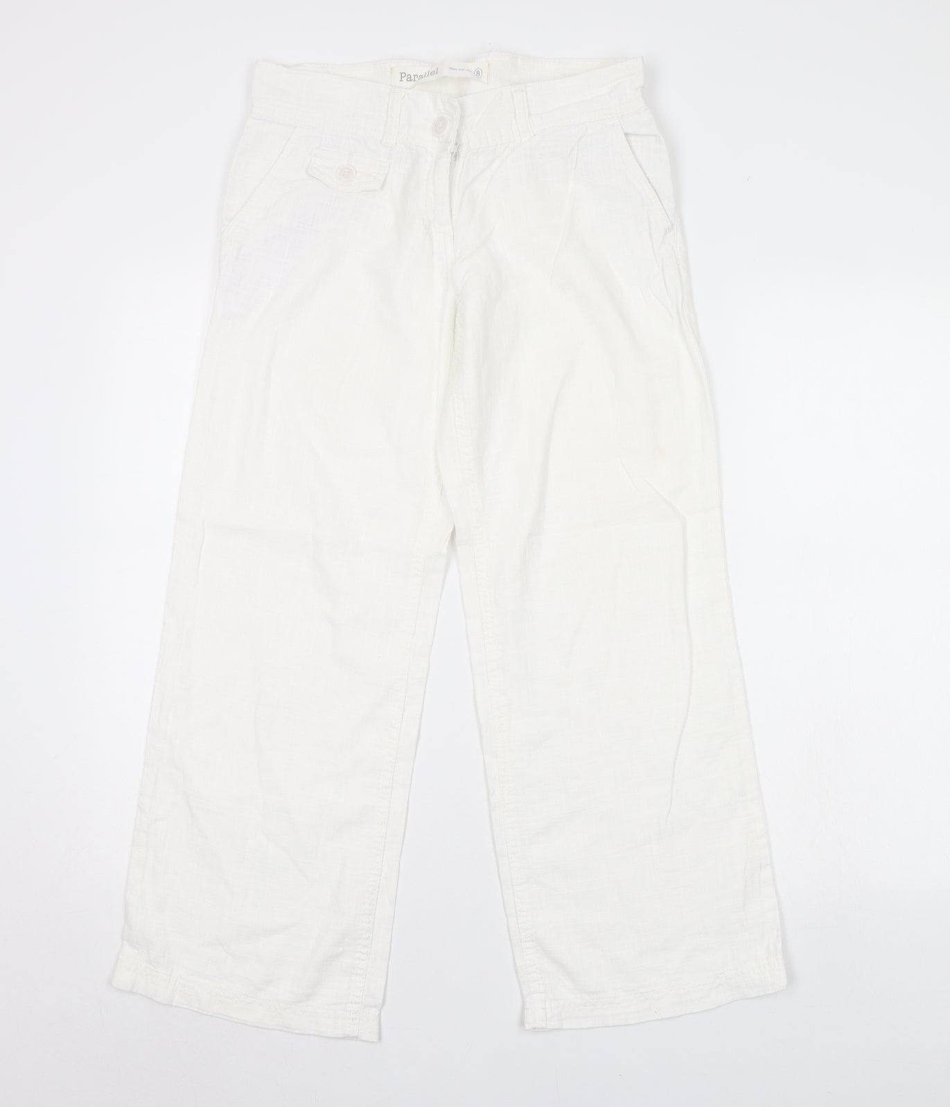 NEXT Womens Ivory   Cropped Trousers Size 8 L27 in