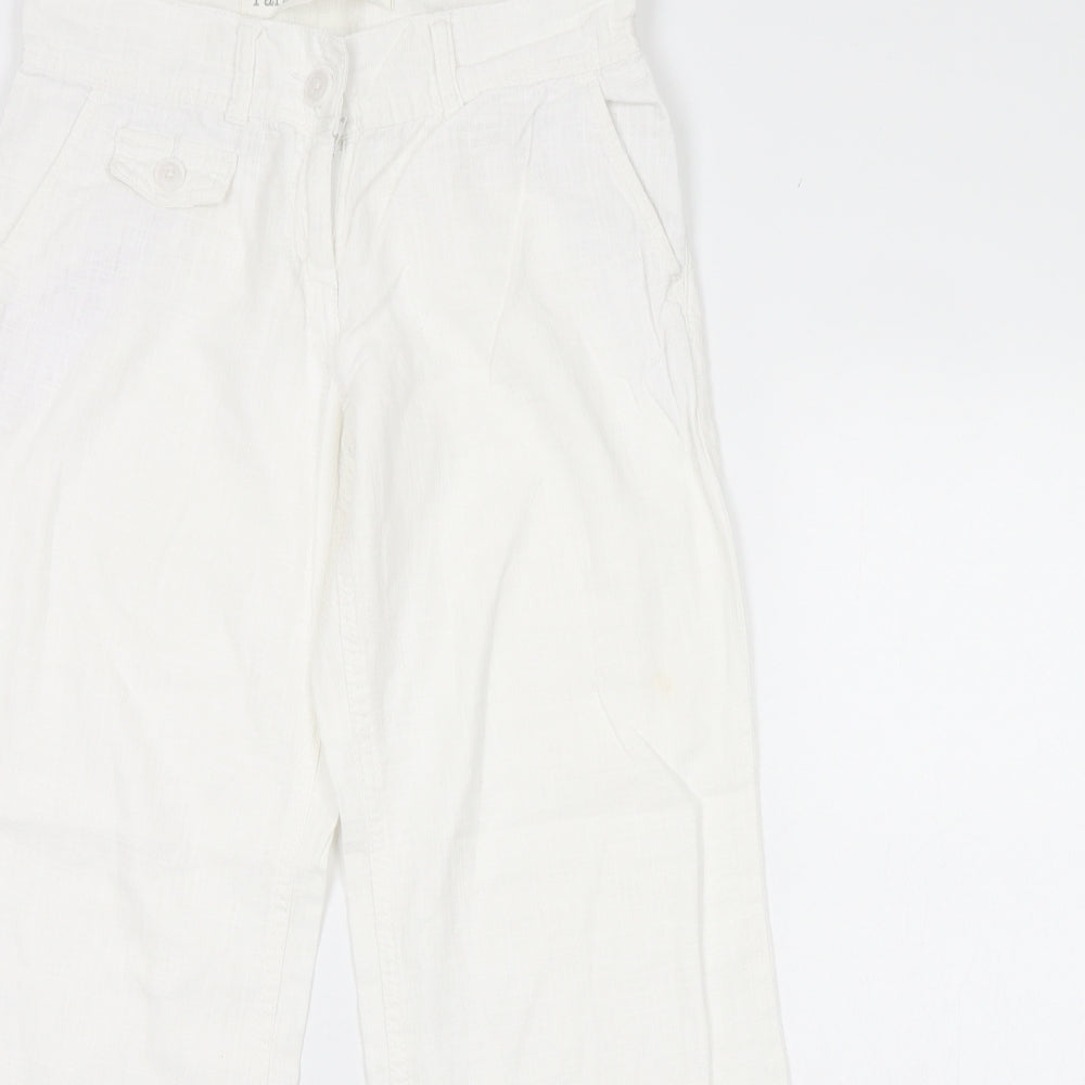 NEXT Womens Ivory   Cropped Trousers Size 8 L27 in