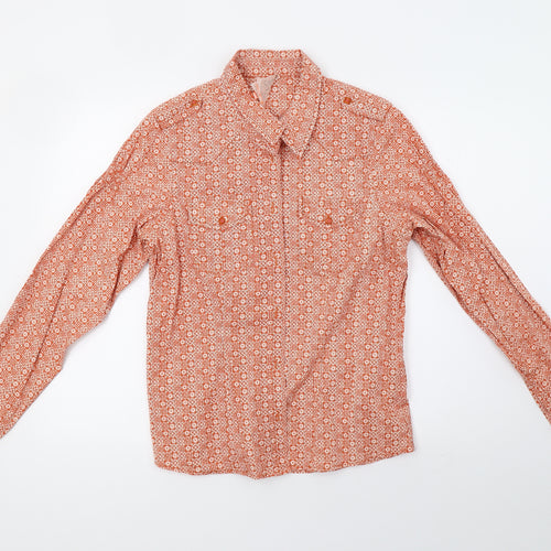nts Mens Orange Geometric   Polo Size 14