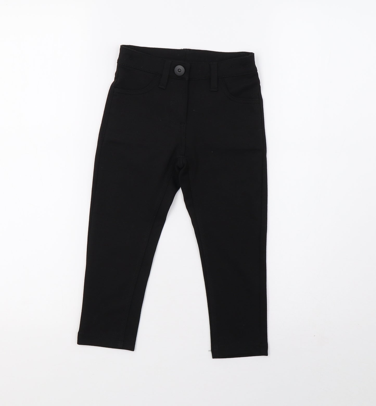 Preworn Girls Black   Pedal Pusher Trousers Size 4-5 Years