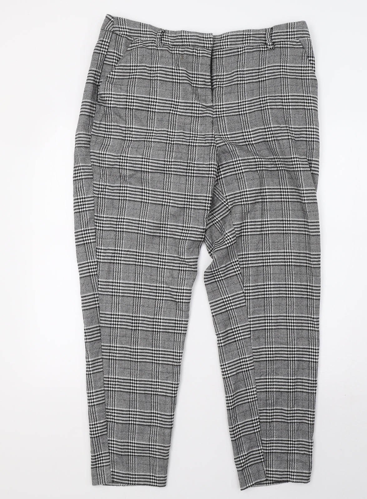 Sainsburys Womens Black Check  Trousers  Size 16 L30 in