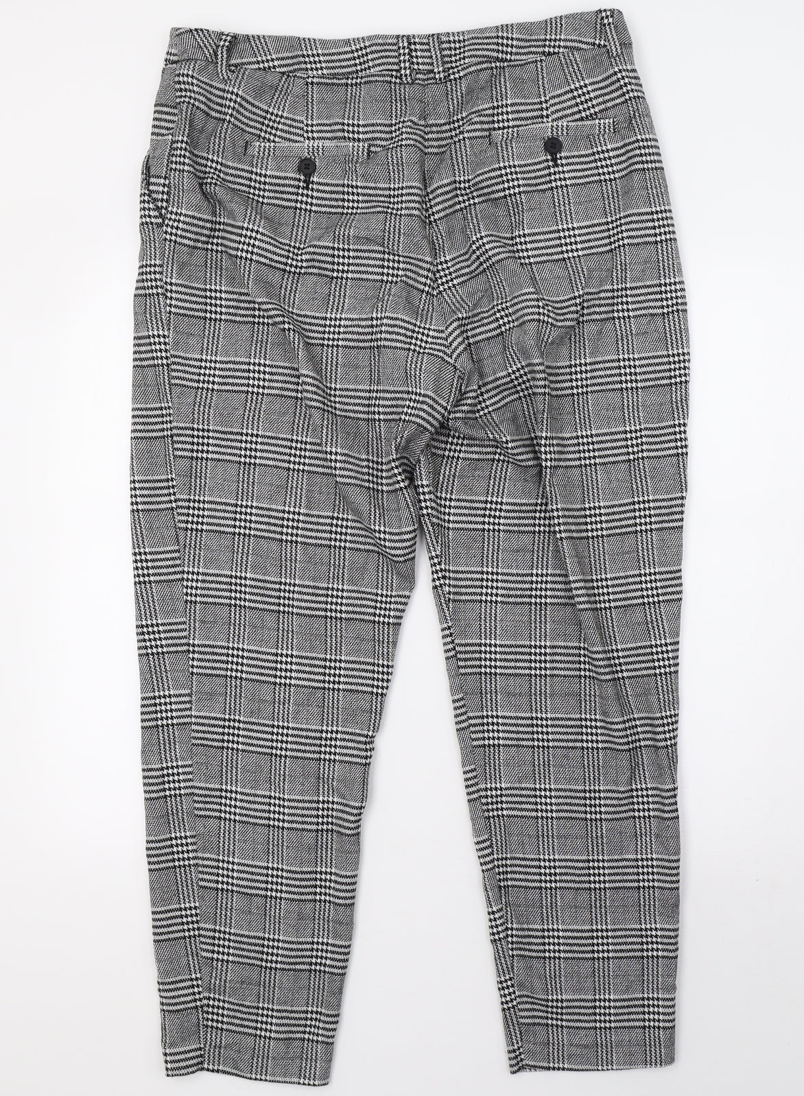 Sainsburys Womens Black Check  Trousers  Size 16 L30 in