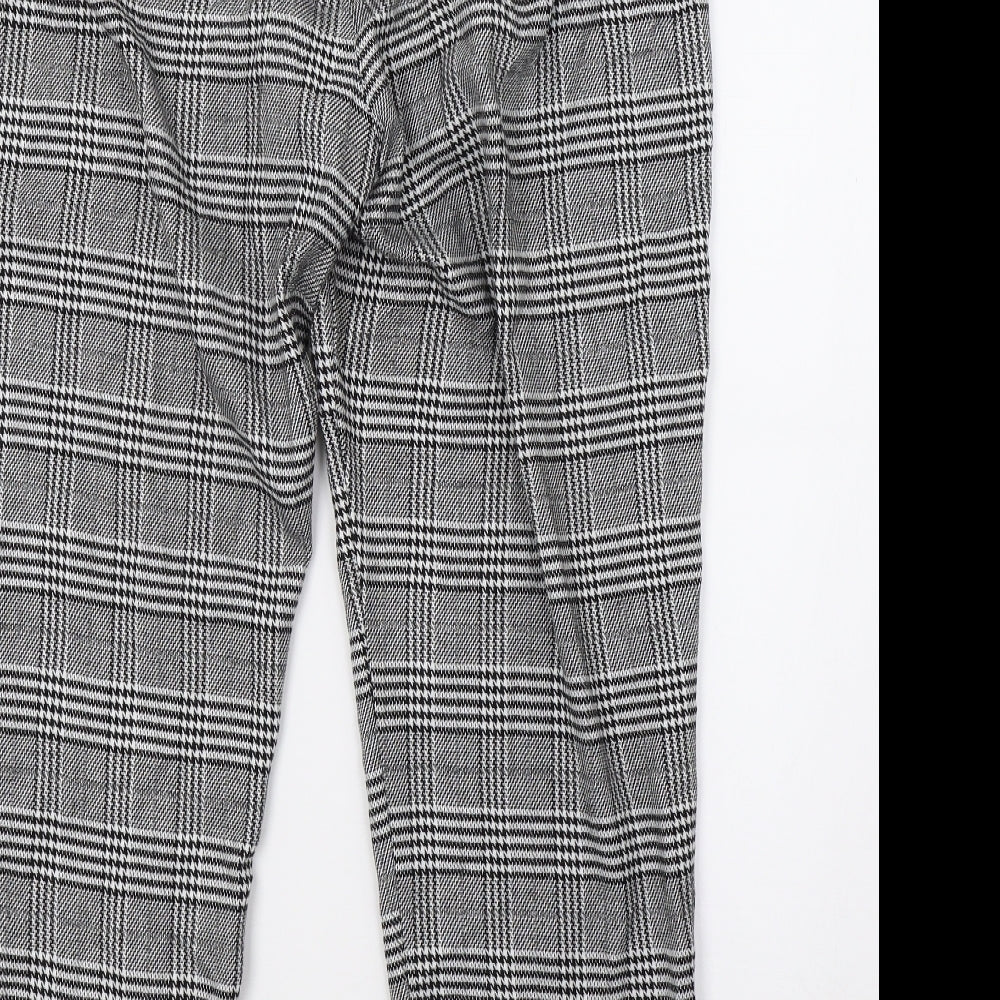 Sainsburys Womens Black Check  Trousers  Size 16 L30 in