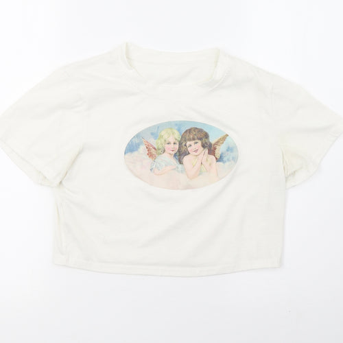 Preworn Womens White   Cropped T-Shirt Size S