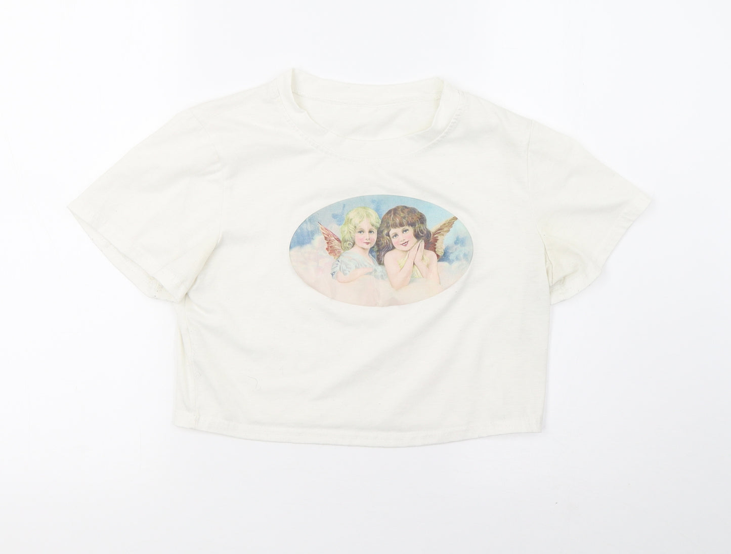 Preworn Womens White   Cropped T-Shirt Size S