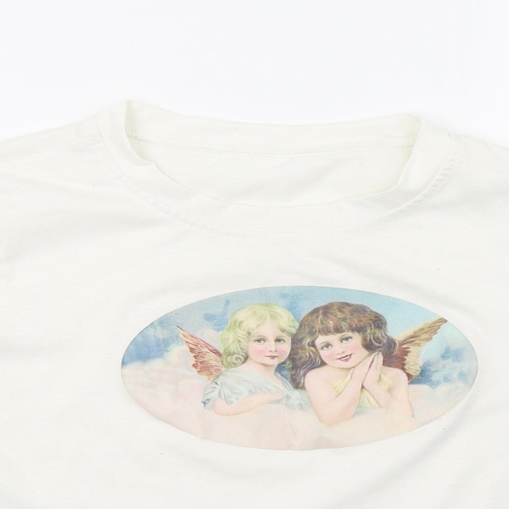Preworn Womens White   Cropped T-Shirt Size S