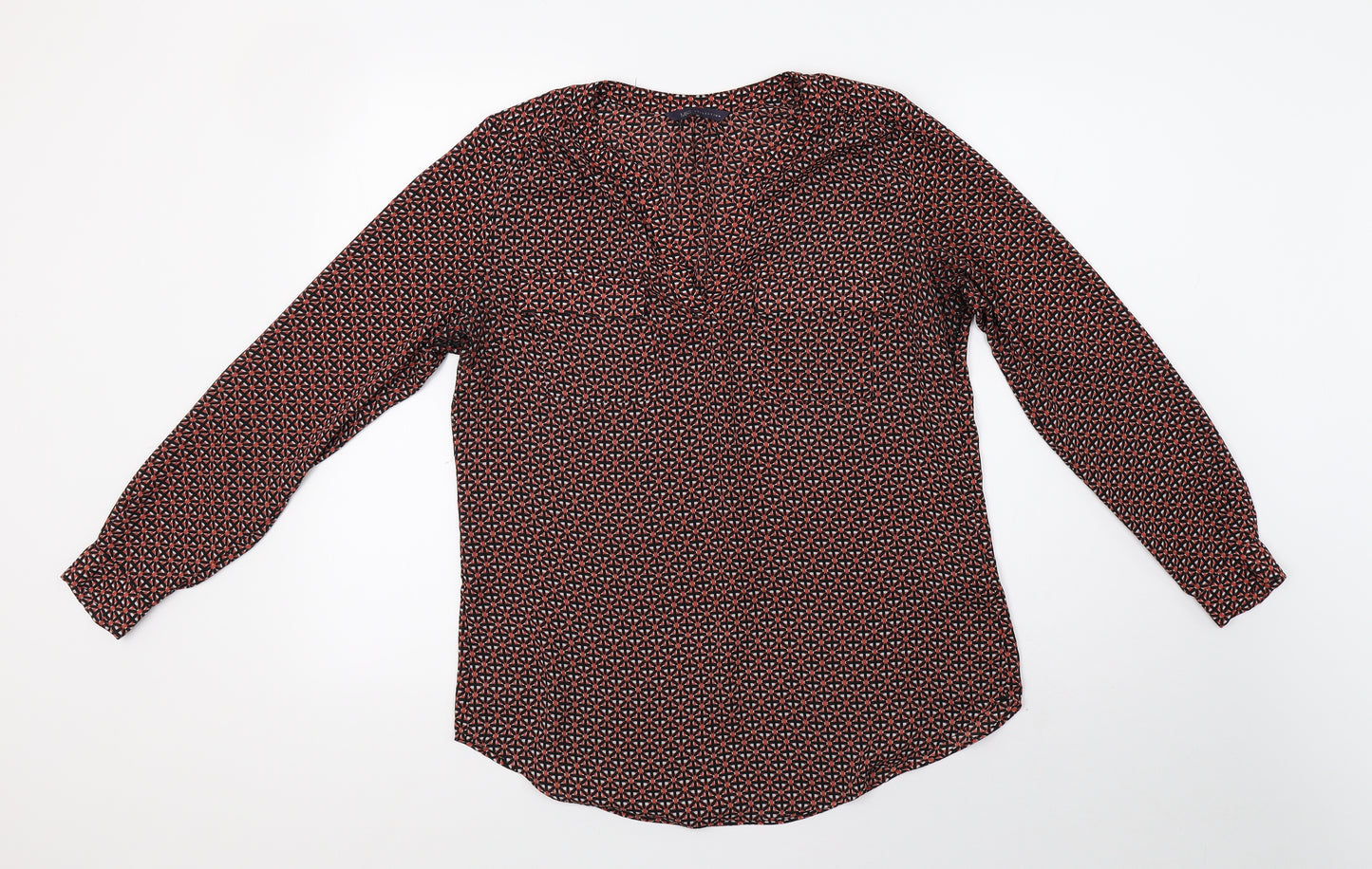 Marks and Spencer Womens Orange Geometric  Basic Blouse Size 12