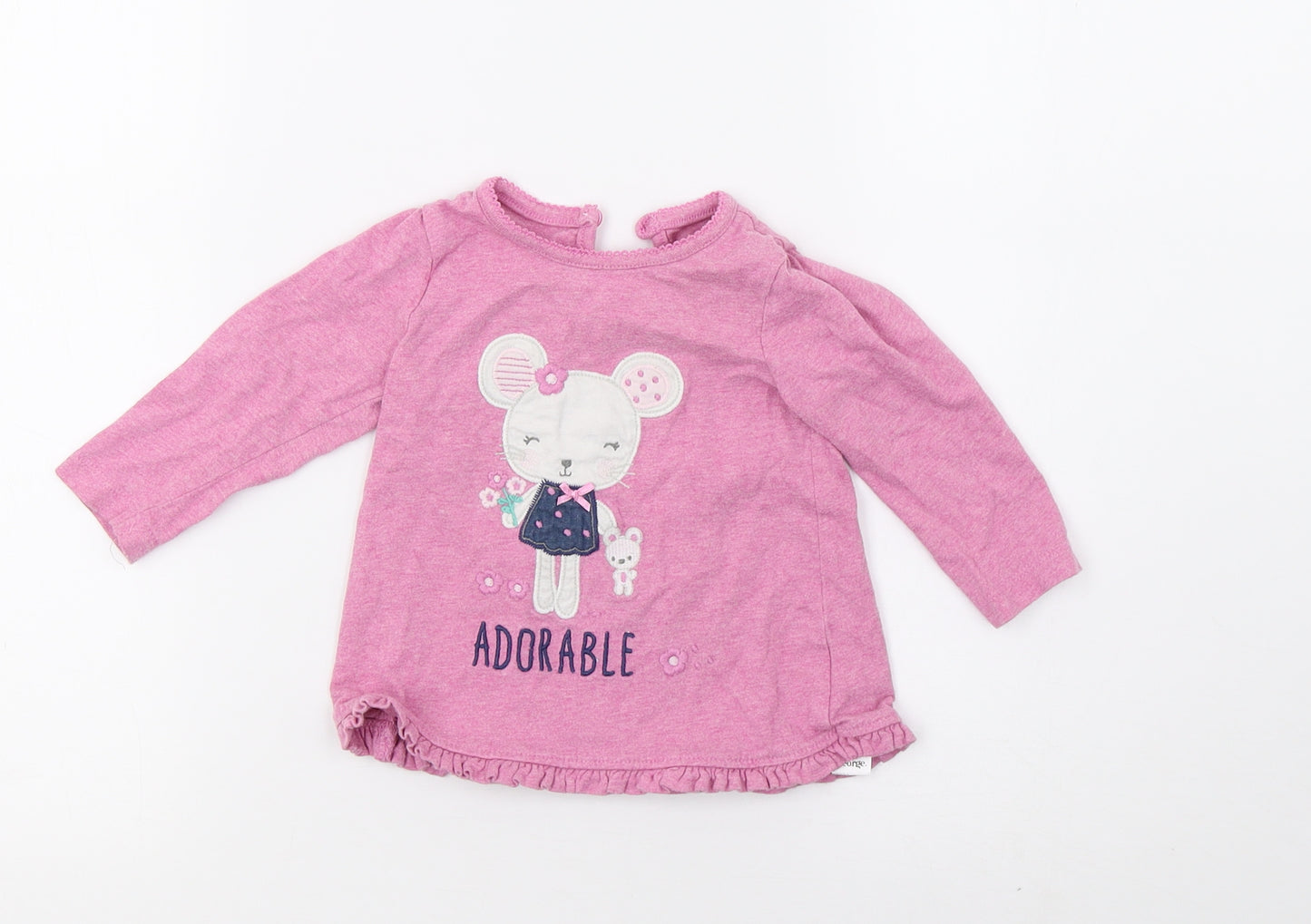 George Girls Pink   Basic T-Shirt Size 6-9 Months