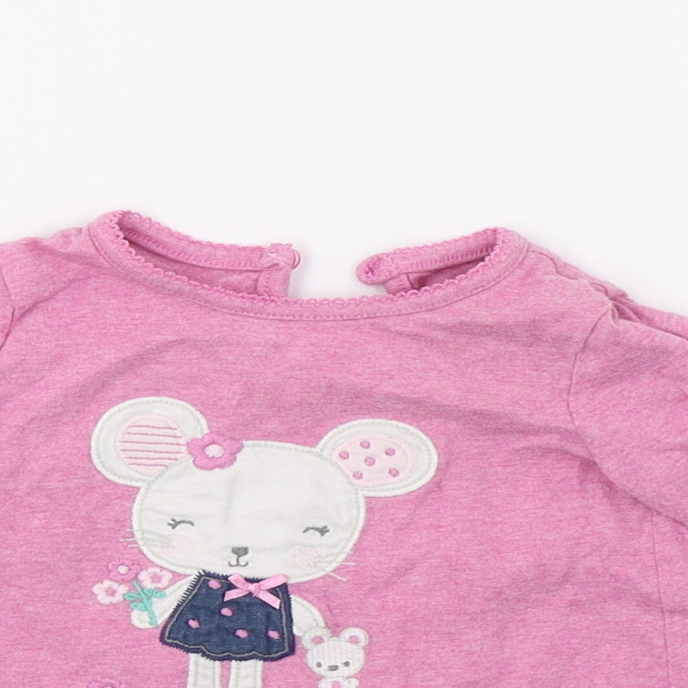 George Girls Pink   Basic T-Shirt Size 6-9 Months