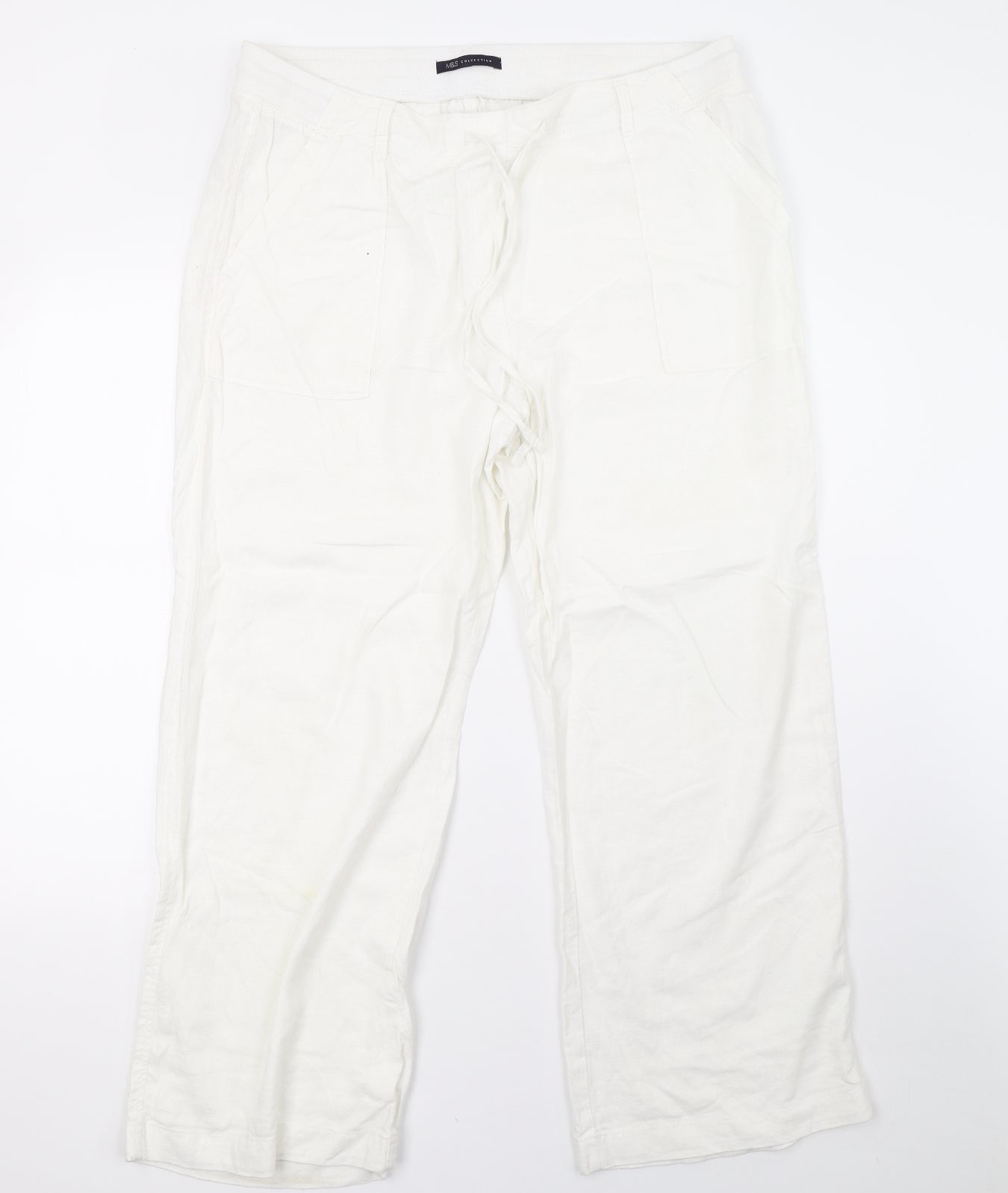 Marks and Spencer Womens White   Trousers  Size 16 L30 in
