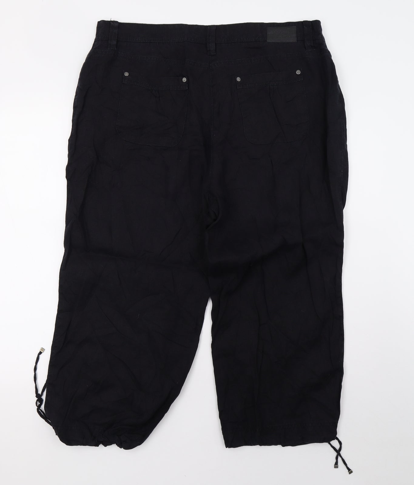BRAX Womens Black   Cropped Trousers Size 20 L24 in