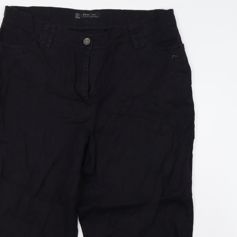 BRAX Womens Black   Cropped Trousers Size 20 L24 in
