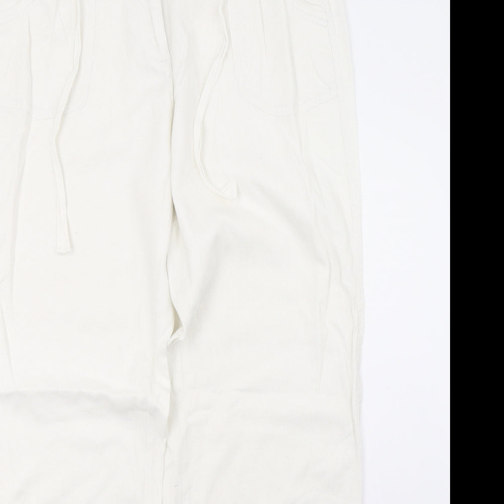 F&F Womens White   Trousers  Size 14 L32 in