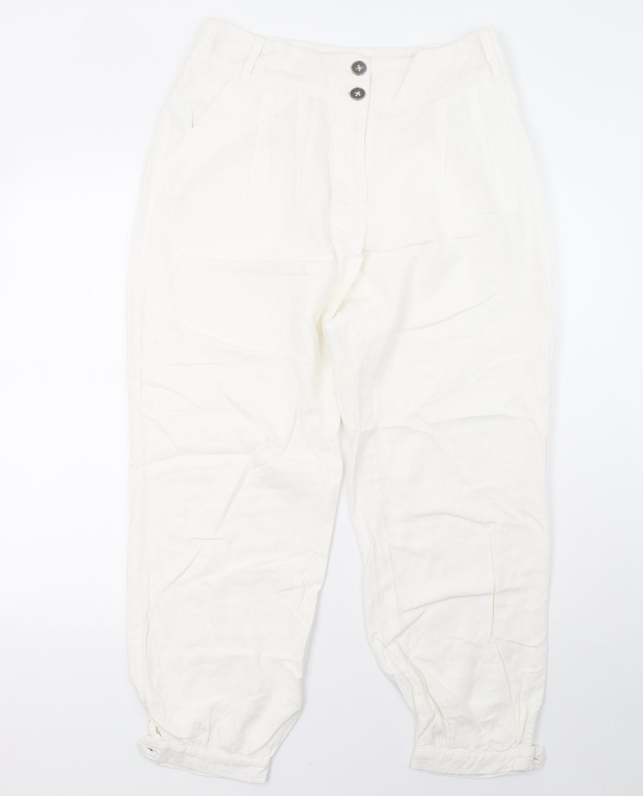 Monsoon Womens White   Trousers  Size 14 L28 in